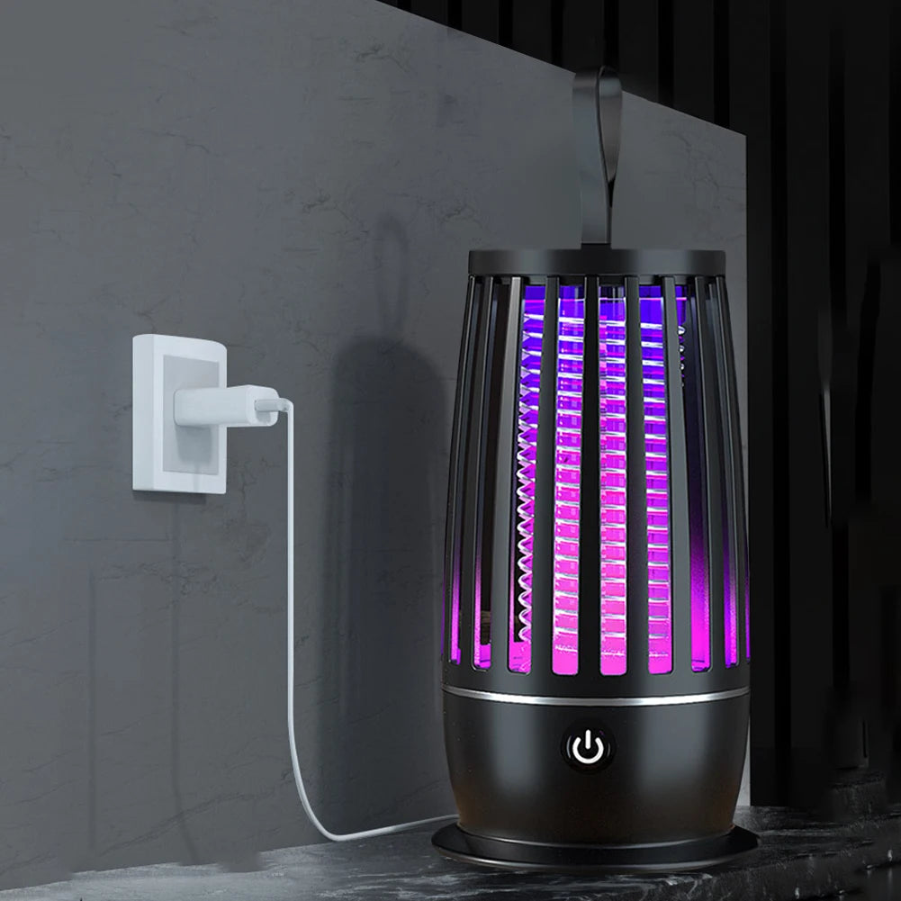 USB Rechargeable Electric Mosquito Swatter & Fly Trap with Night Light