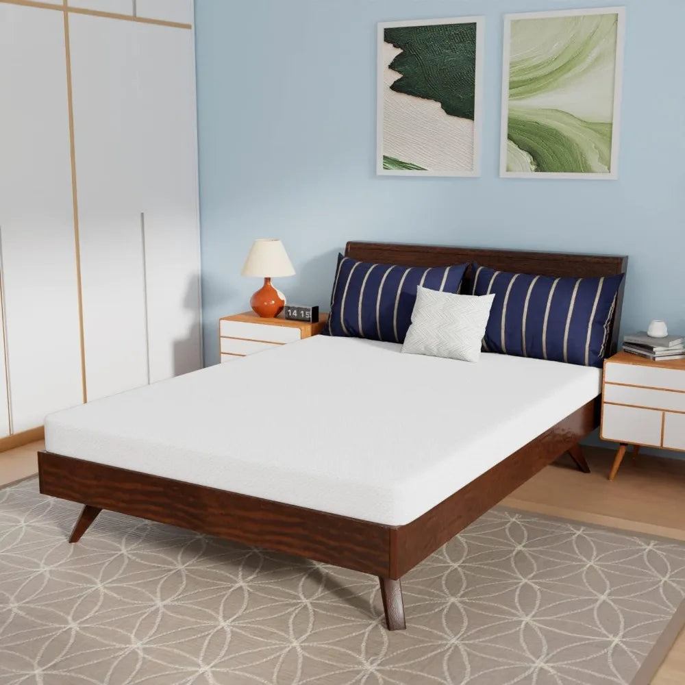 Full Size Gel Memory Foam Mattress, Bamboo Charcoal Infused, Pressure Relief, Bed-in-a-Box