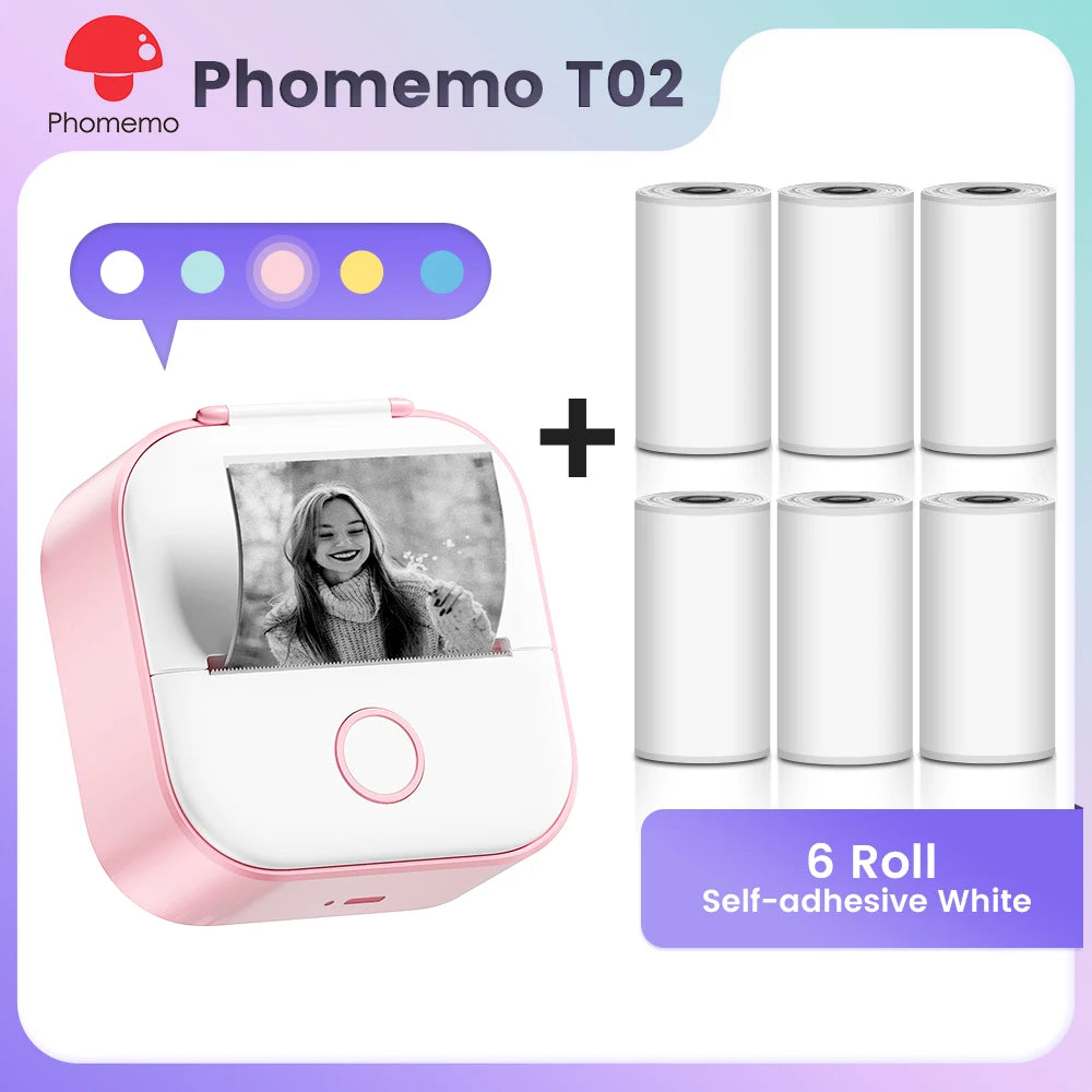 ✅ Phomemo T02 Mini Pocket Printer – Portable Label Maker & Sticker Printer
