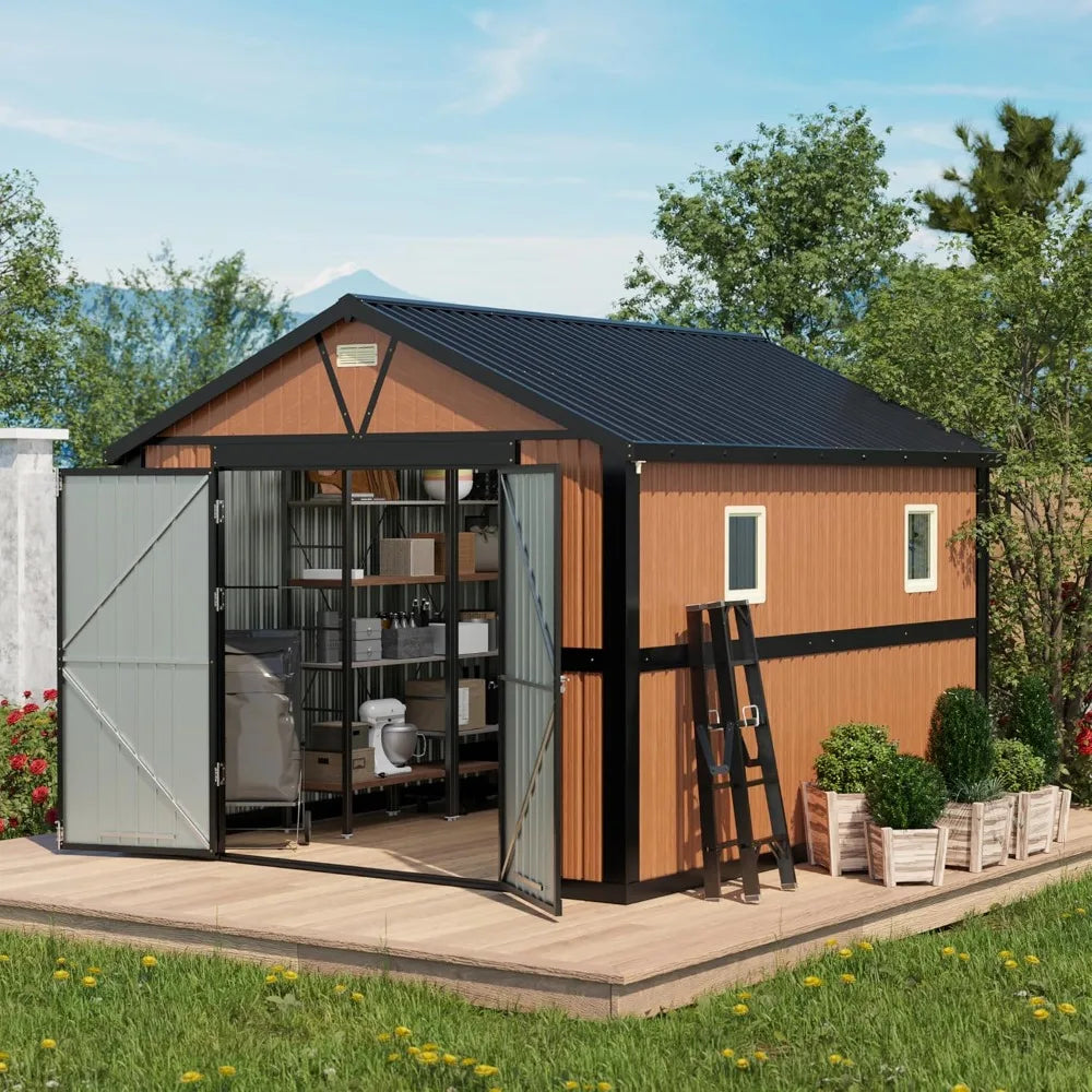 Outdoor Metal Shed 10x12 FT – Lockable, Spacious & Weather-Resistant