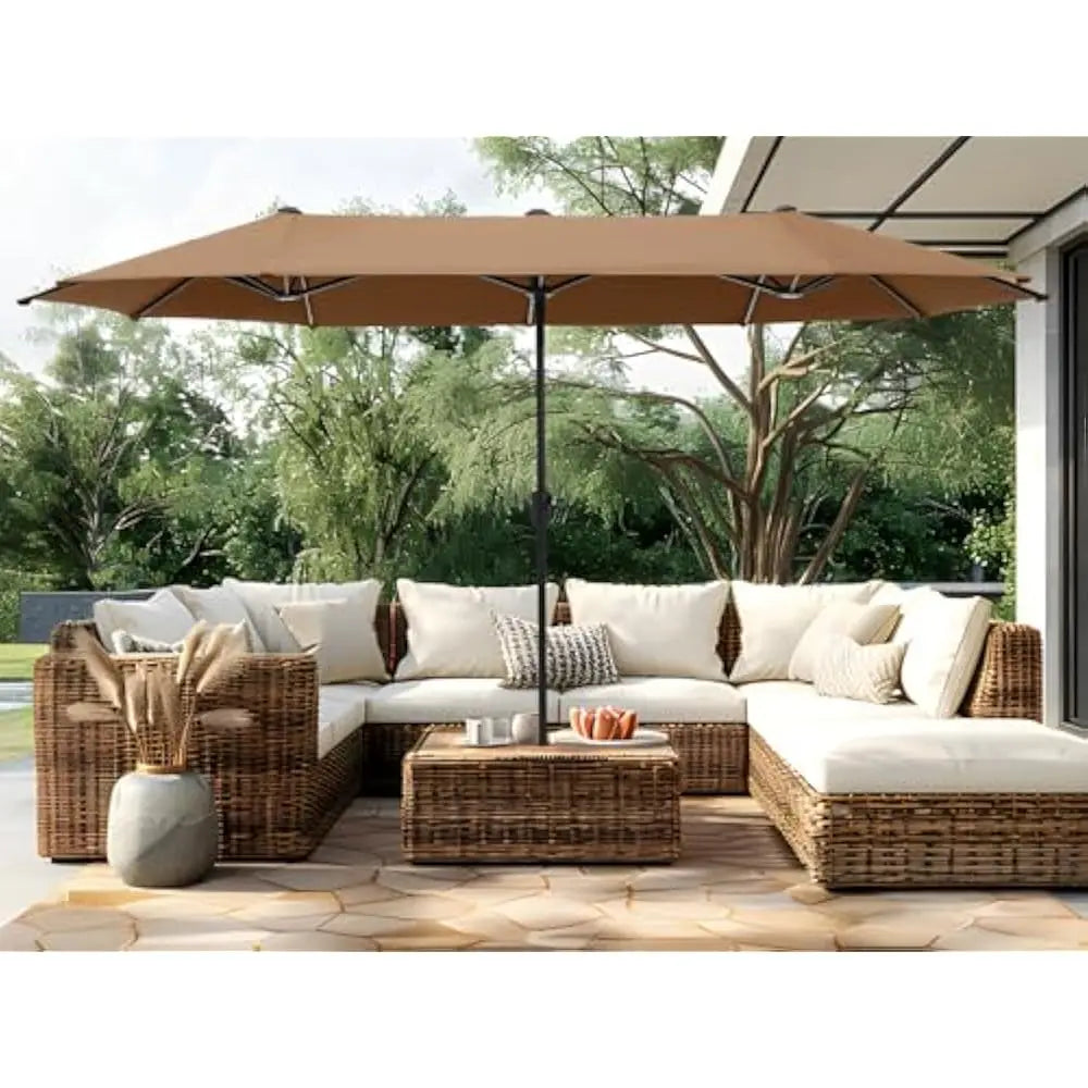 ✅ 13 FT Double-Sided Patio Umbrella – Twin Outdoor Market Umbrella with Crank