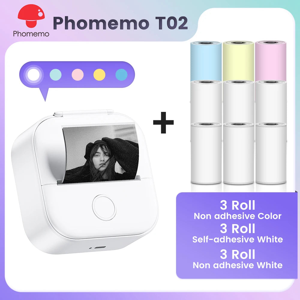 ✅ Phomemo T02 Mini Pocket Printer – Portable Label Maker & Sticker Printer