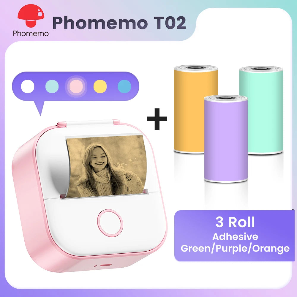 ✅ Phomemo T02 Mini Pocket Printer – Portable Label Maker & Sticker Printer