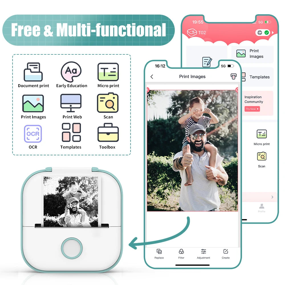 ✅ Phomemo T02 Mini Pocket Printer – Portable Label Maker & Sticker Printer