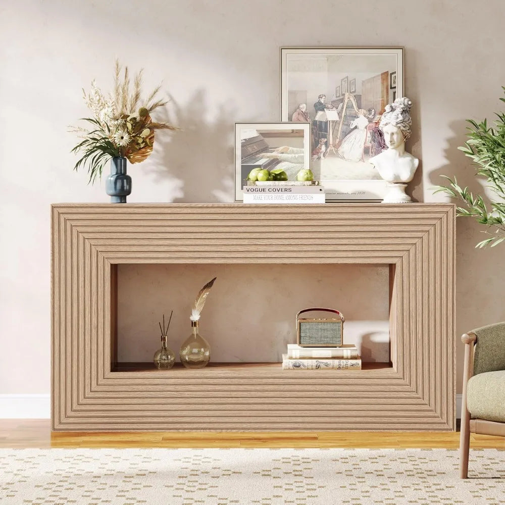 59" Sofa Console Table with Storage, for Living Room or Hallway
