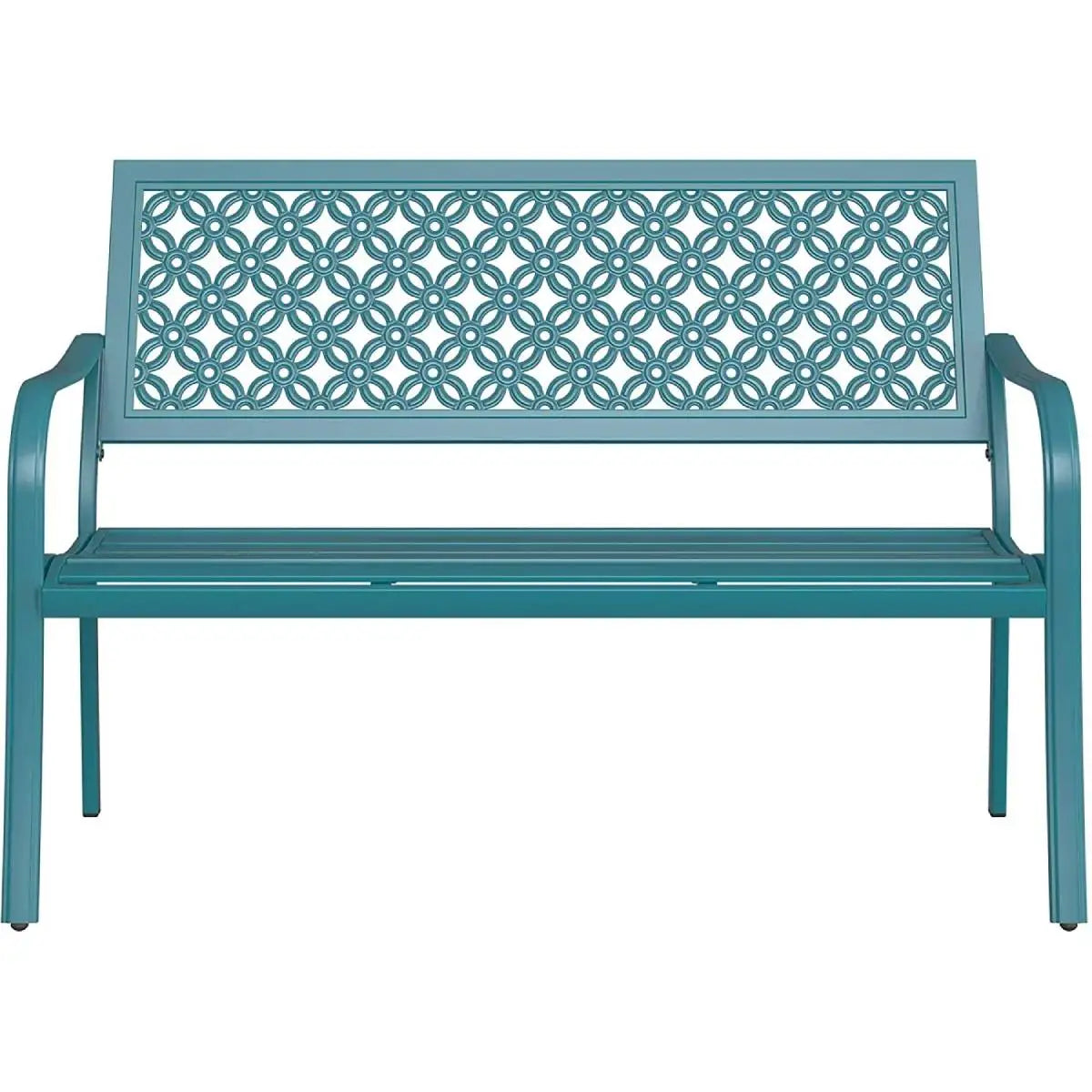 ✅ Outdoor Garden Bench – Powder-Coated Steel Frame with Armrests