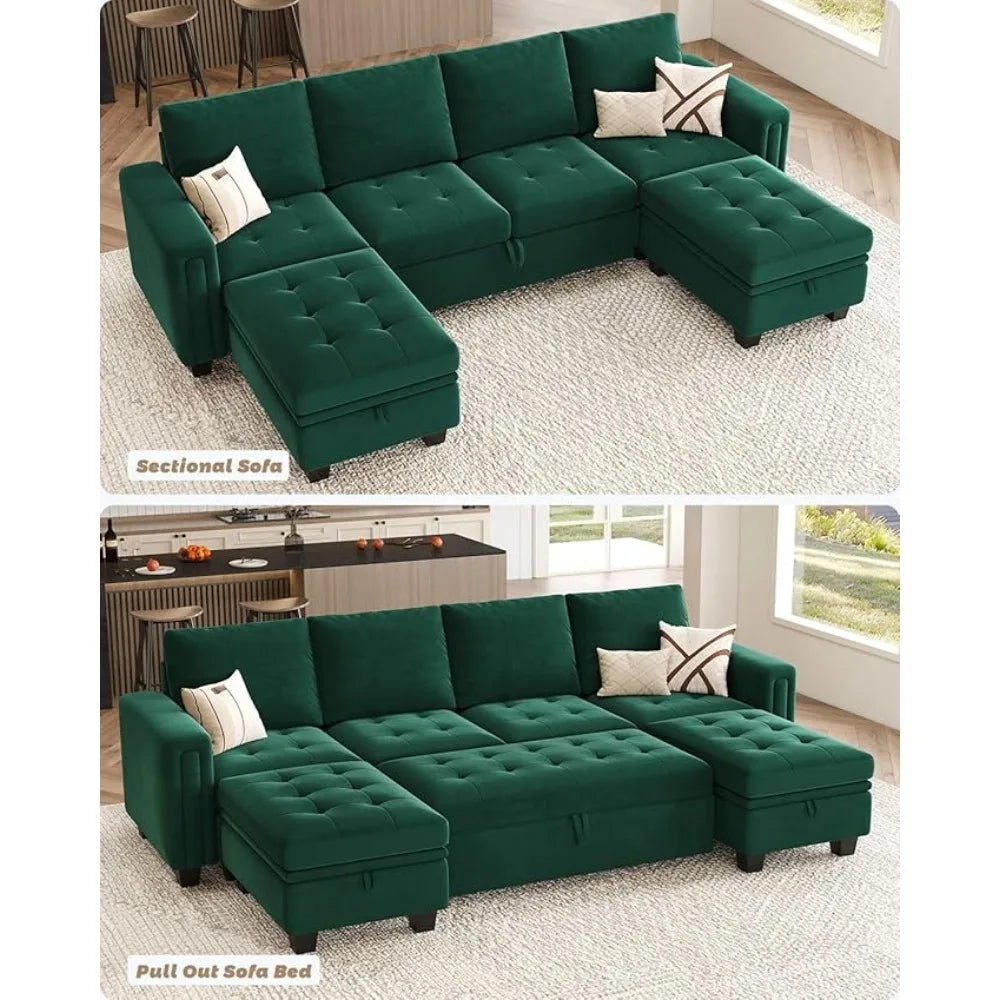 Modular Sectional Sleeper Sofa with Pull Out Bed