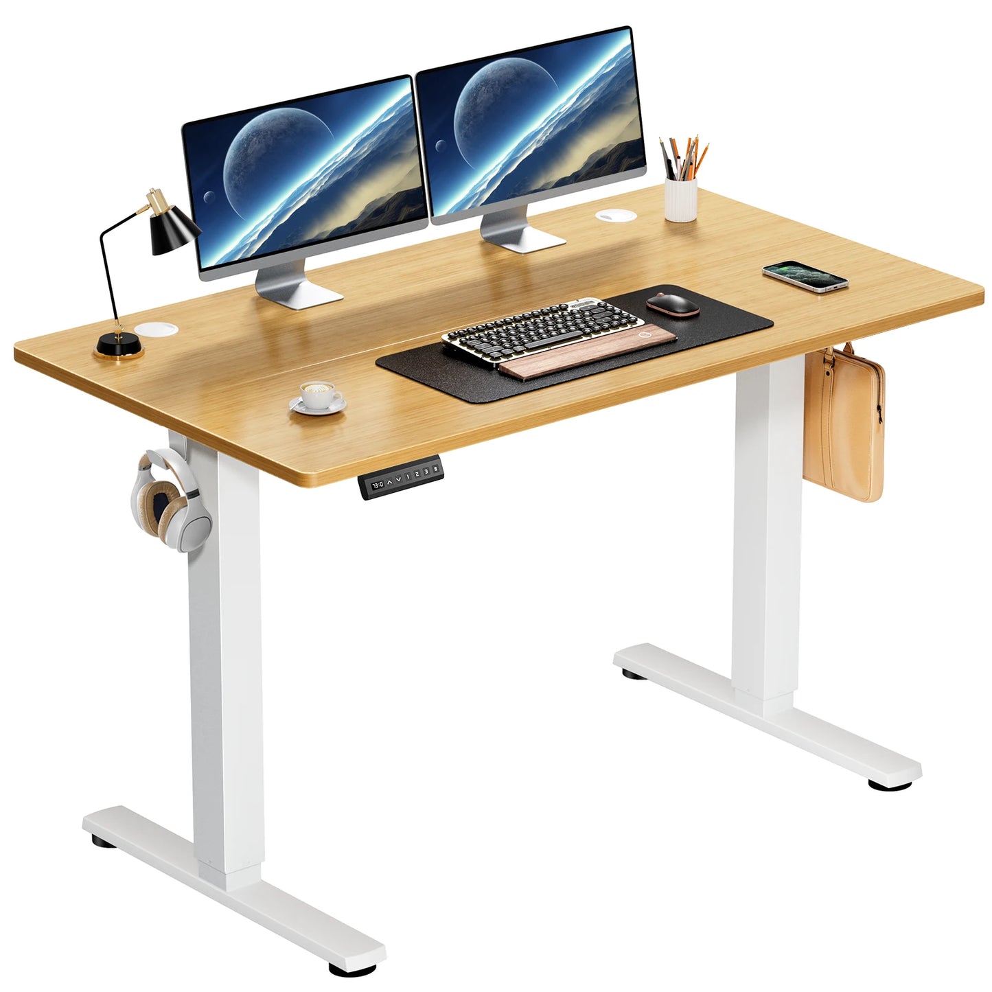 JHK Electric Height Adjustable Standing Desk, 40x24 Inch Ergonomic Sit-Stand Workstation