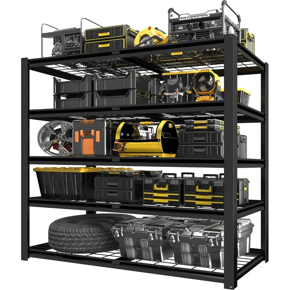 Heavy-Duty 5-Tier Adjustable Metal Storage Rack – Garage Shelving Unit