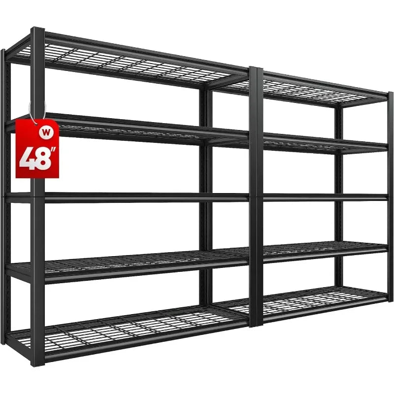 48" Garage Shelving Unit, 2500LBS Capacity, Heavy Duty 2-Piece Storage Rack