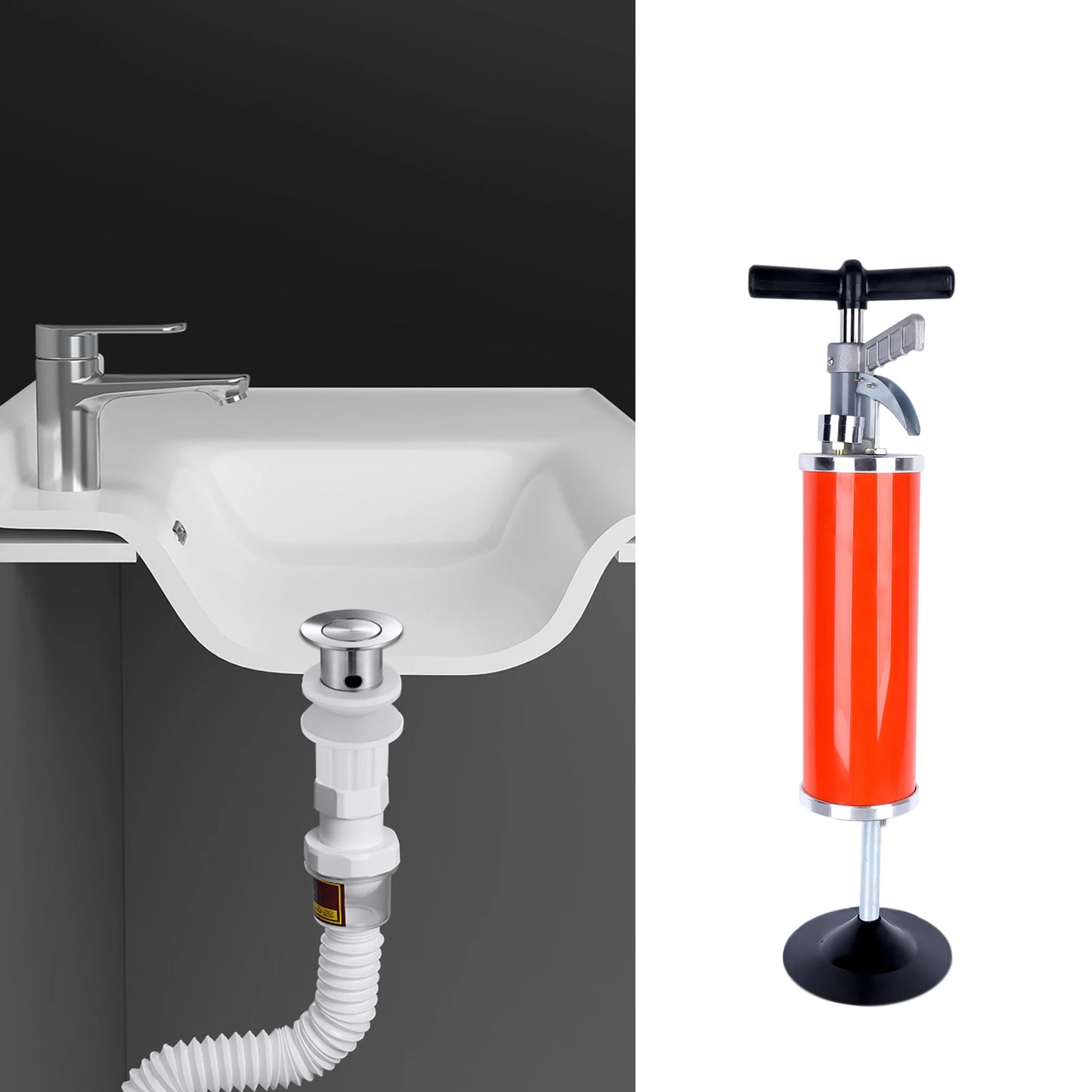 Drain Buster Plunger: Manual Power Suction Tool for Unblocking Toilets, Sinks, and Pipes