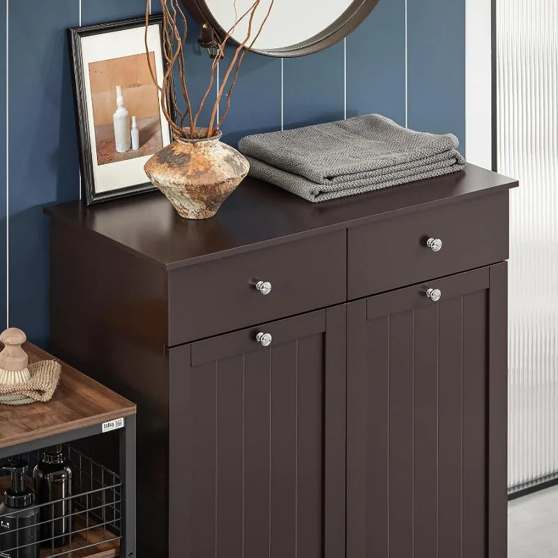 Tilt-out Bathroom Laundry Cabinet Hidden Hamper Organizer