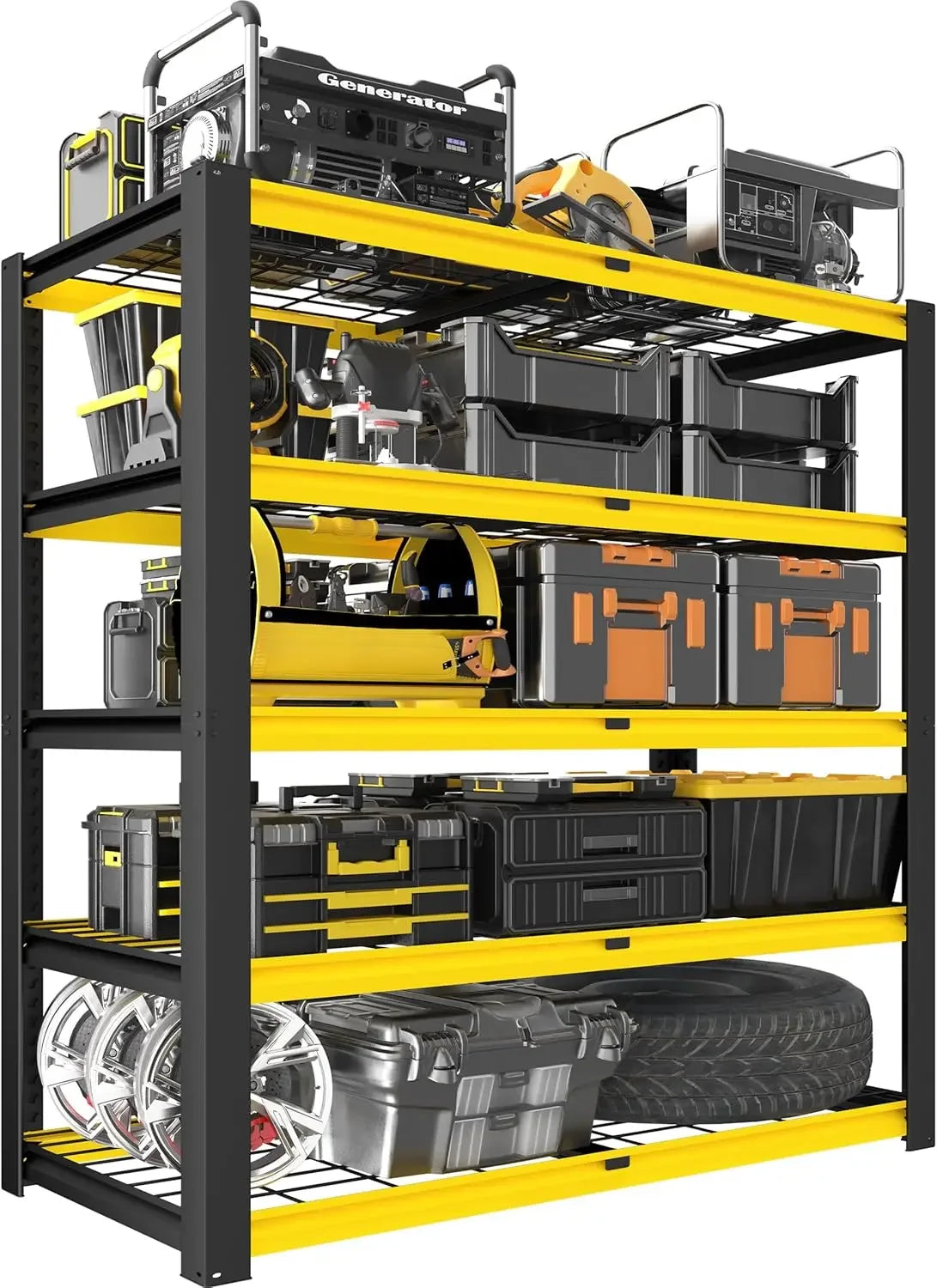 Heavy-Duty 5-Tier Adjustable Metal Storage Rack – Garage Shelving Unit