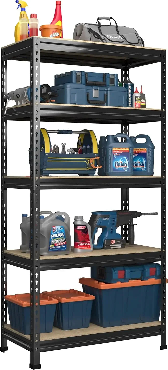 Heavy-Duty 5-Tier Adjustable Metal Storage Rack – Garage Shelving Unit