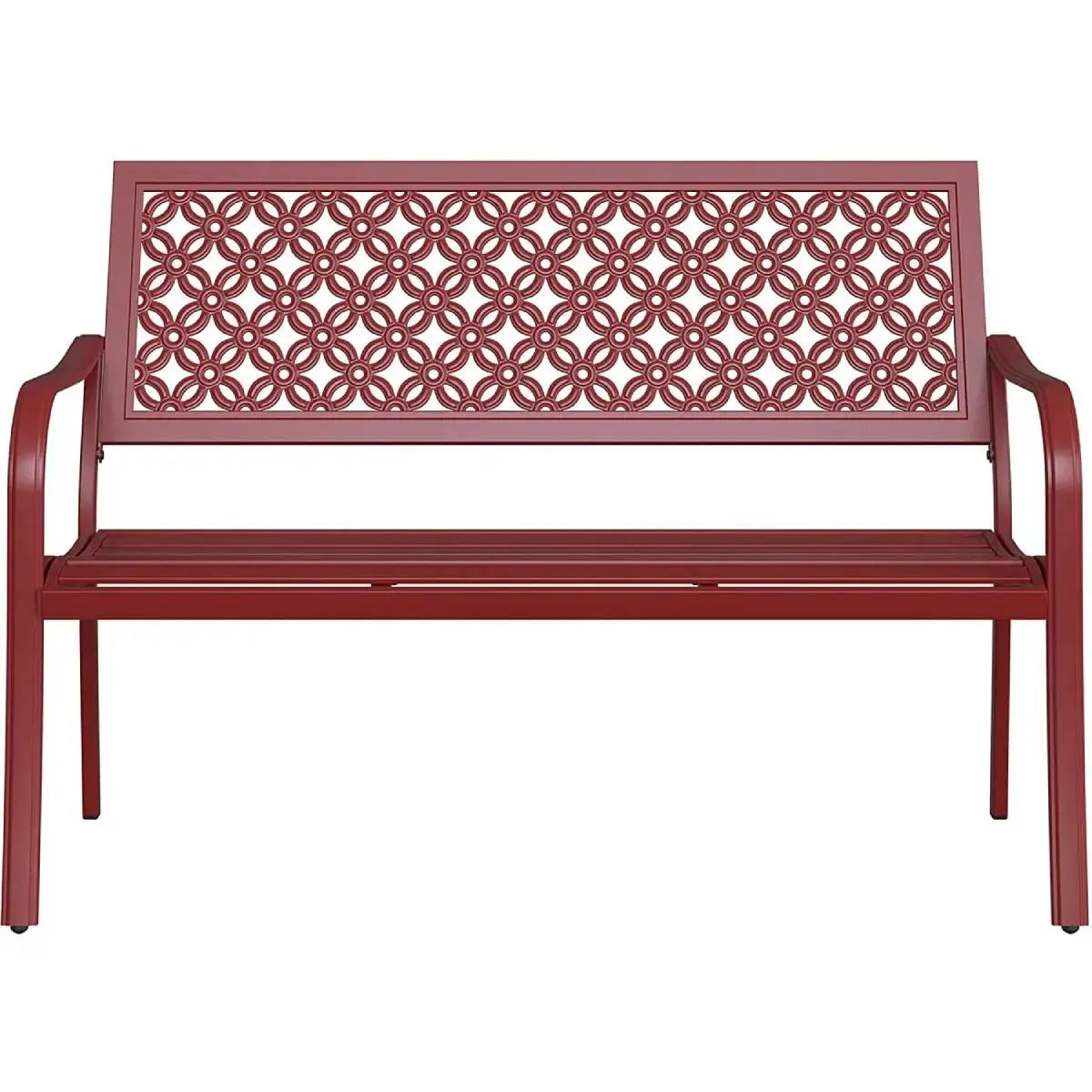 ✅ Outdoor Garden Bench – Powder-Coated Steel Frame with Armrests