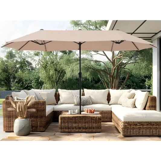 ✅ 13 FT Double-Sided Patio Umbrella – Twin Outdoor Market Umbrella with Crank