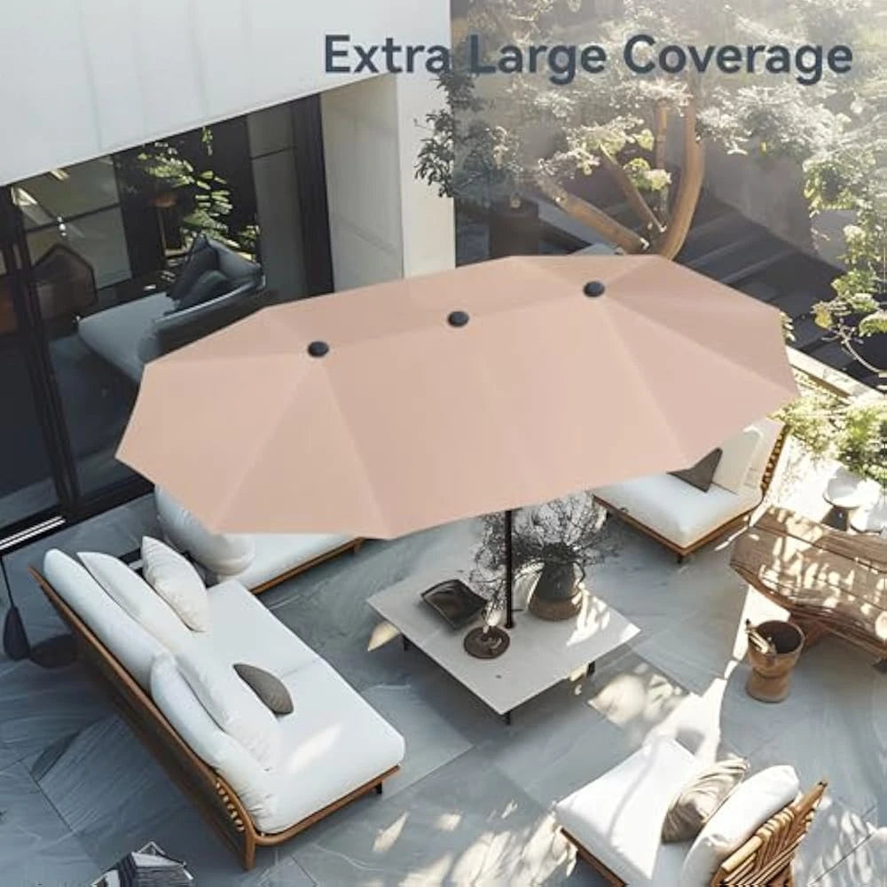 ✅ 13 FT Double-Sided Patio Umbrella – Twin Outdoor Market Umbrella with Crank