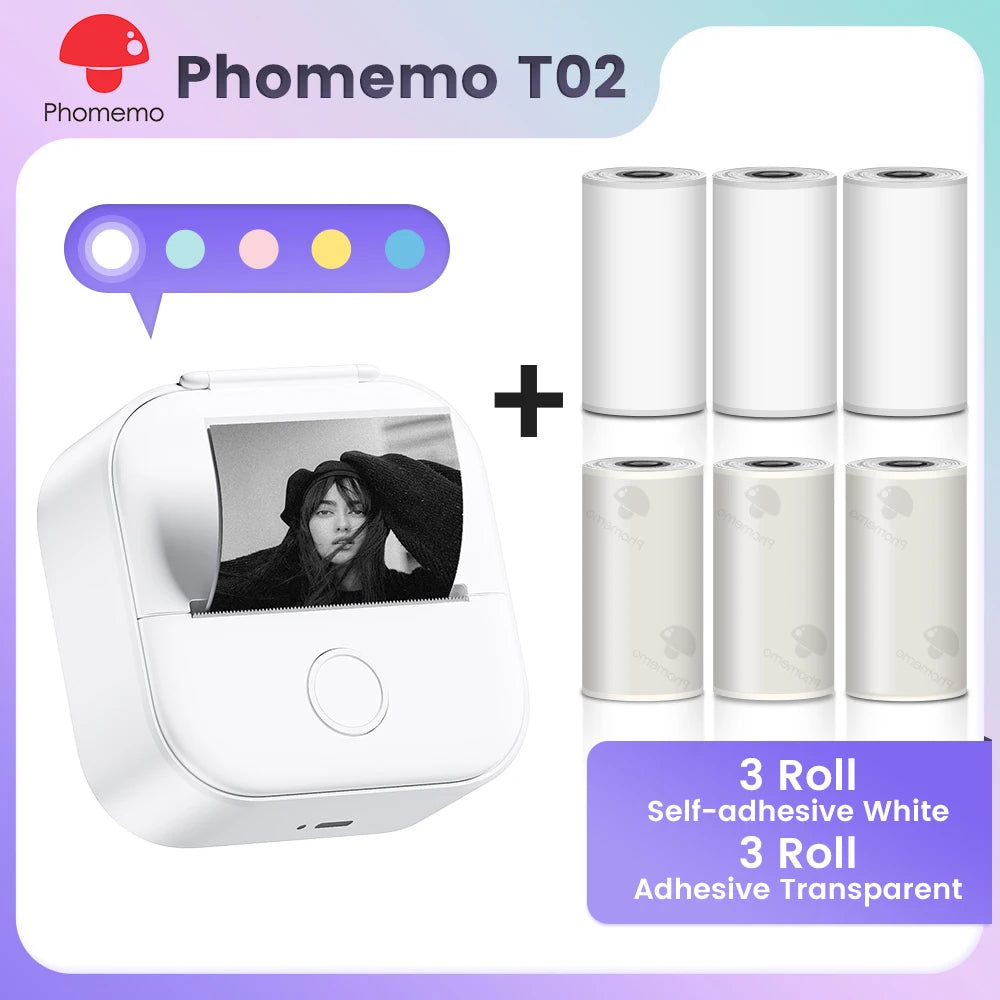 ✅ Phomemo T02 Mini Pocket Printer – Portable Label Maker & Sticker Printer
