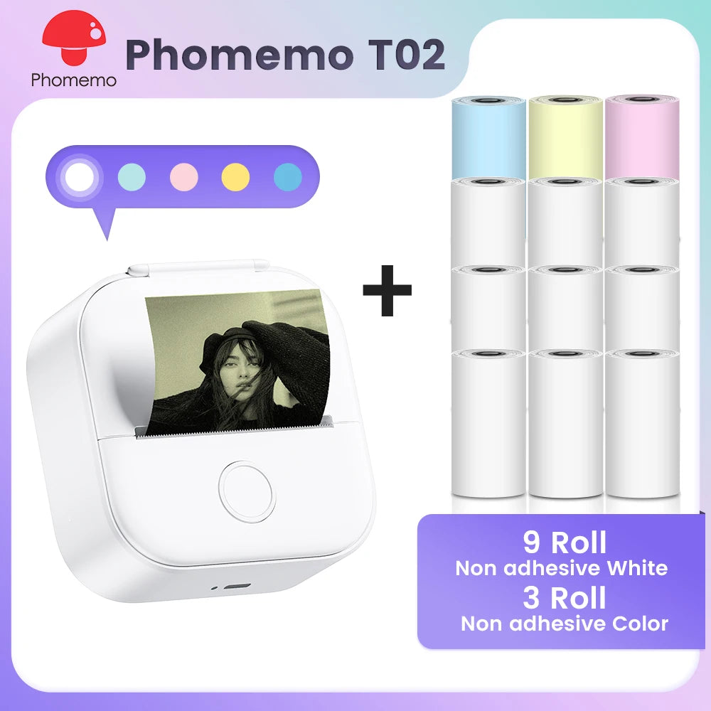 ✅ Phomemo T02 Mini Pocket Printer – Portable Label Maker & Sticker Printer