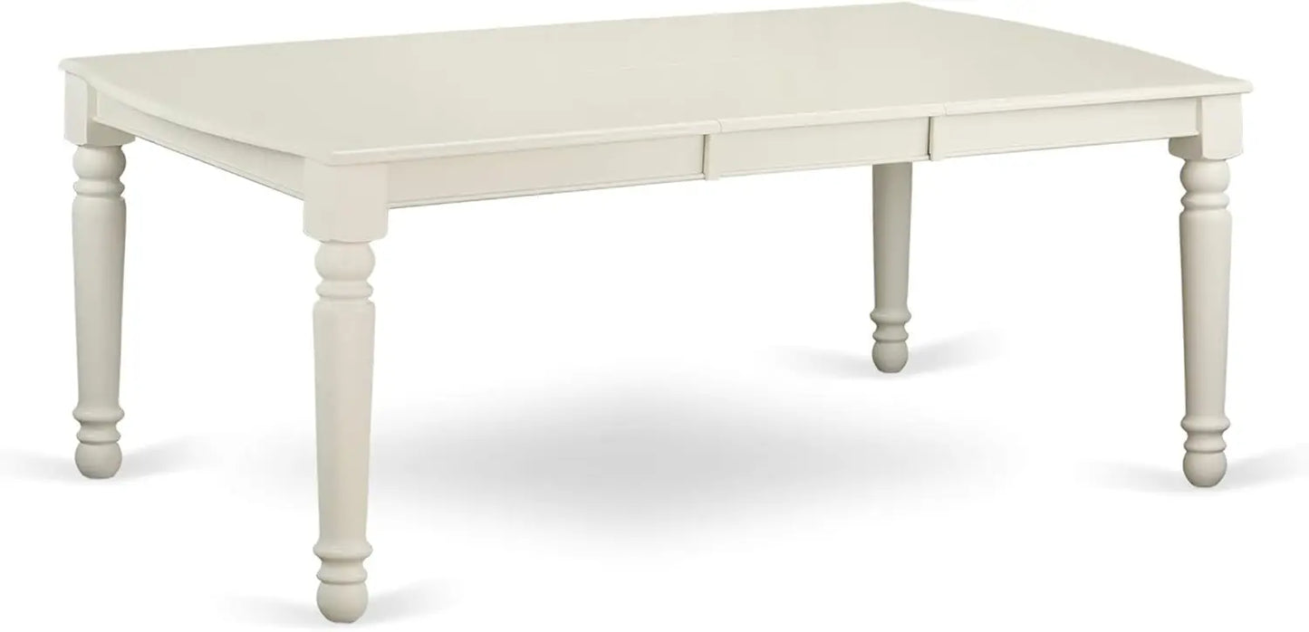 9 Piece Modern Dining Rectangle Wooden Table Set with Butterfly Leaf and 8 Linen Fabric Chairs