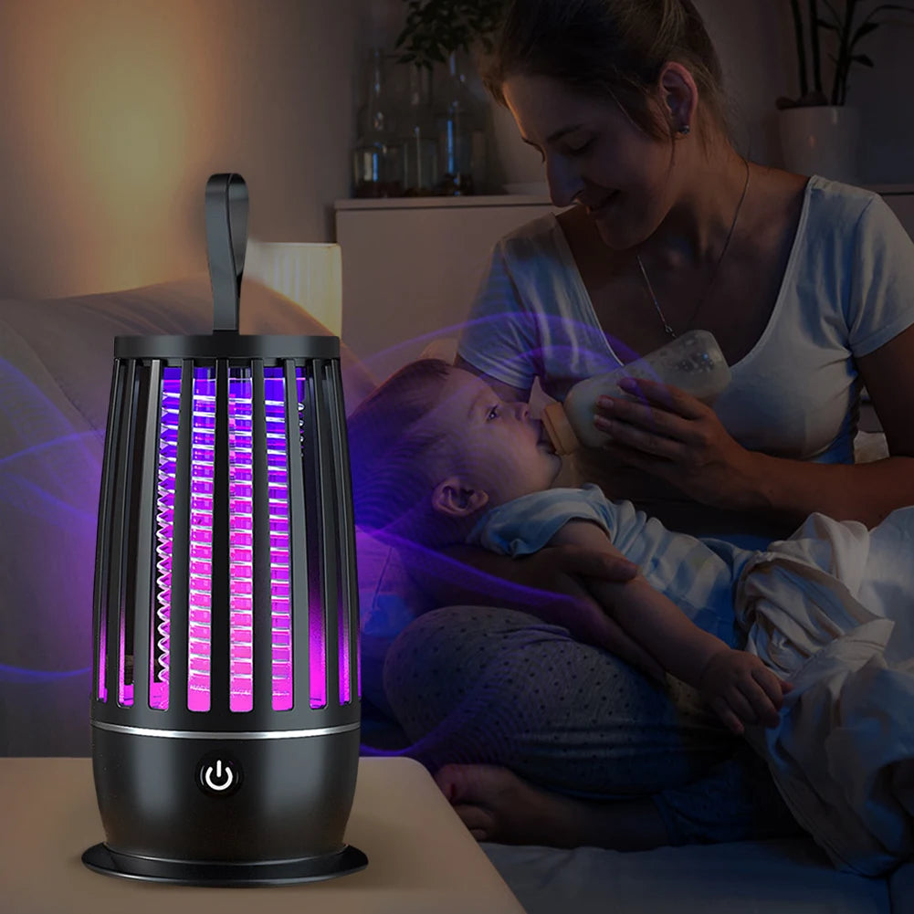 USB Rechargeable Electric Mosquito Swatter & Fly Trap with Night Light