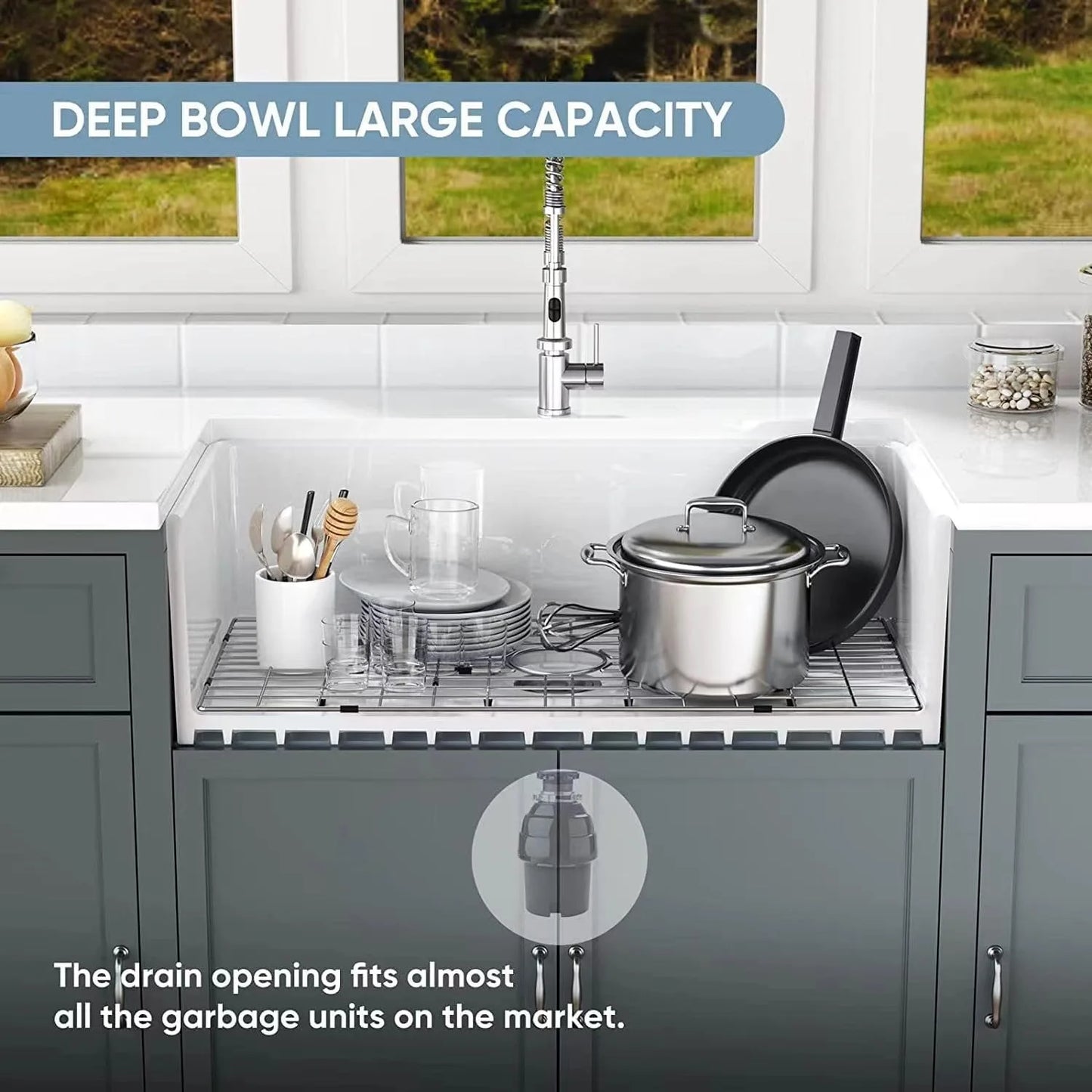 33" Undermount Apron Front Farmhouse Kitchen Sink