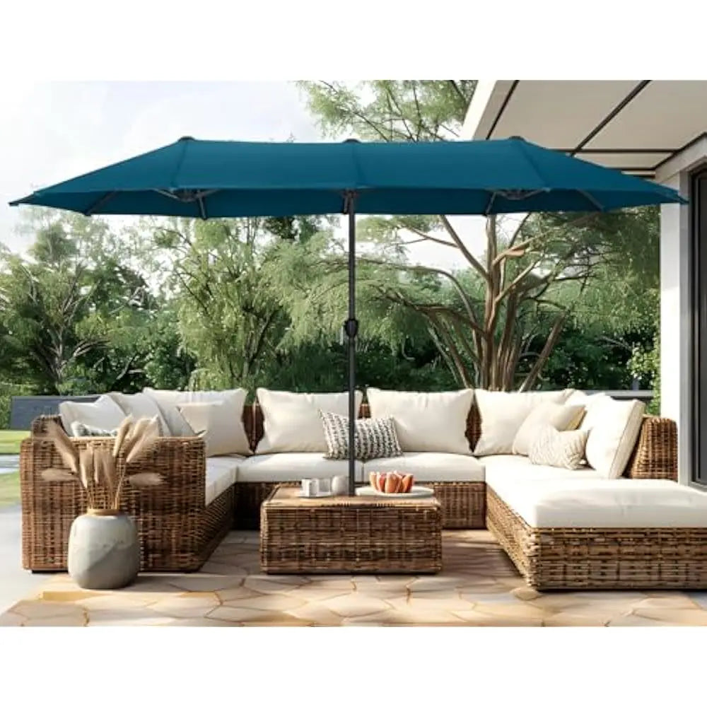 ✅ 13 FT Double-Sided Patio Umbrella – Twin Outdoor Market Umbrella with Crank