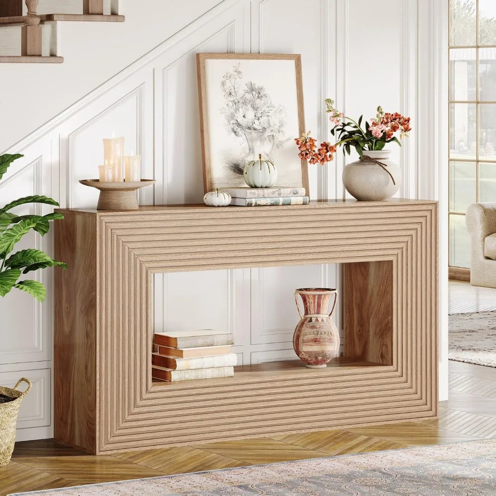 59" Sofa Console Table with Storage, for Living Room or Hallway