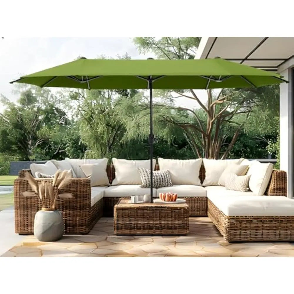 ✅ 13 FT Double-Sided Patio Umbrella – Twin Outdoor Market Umbrella with Crank