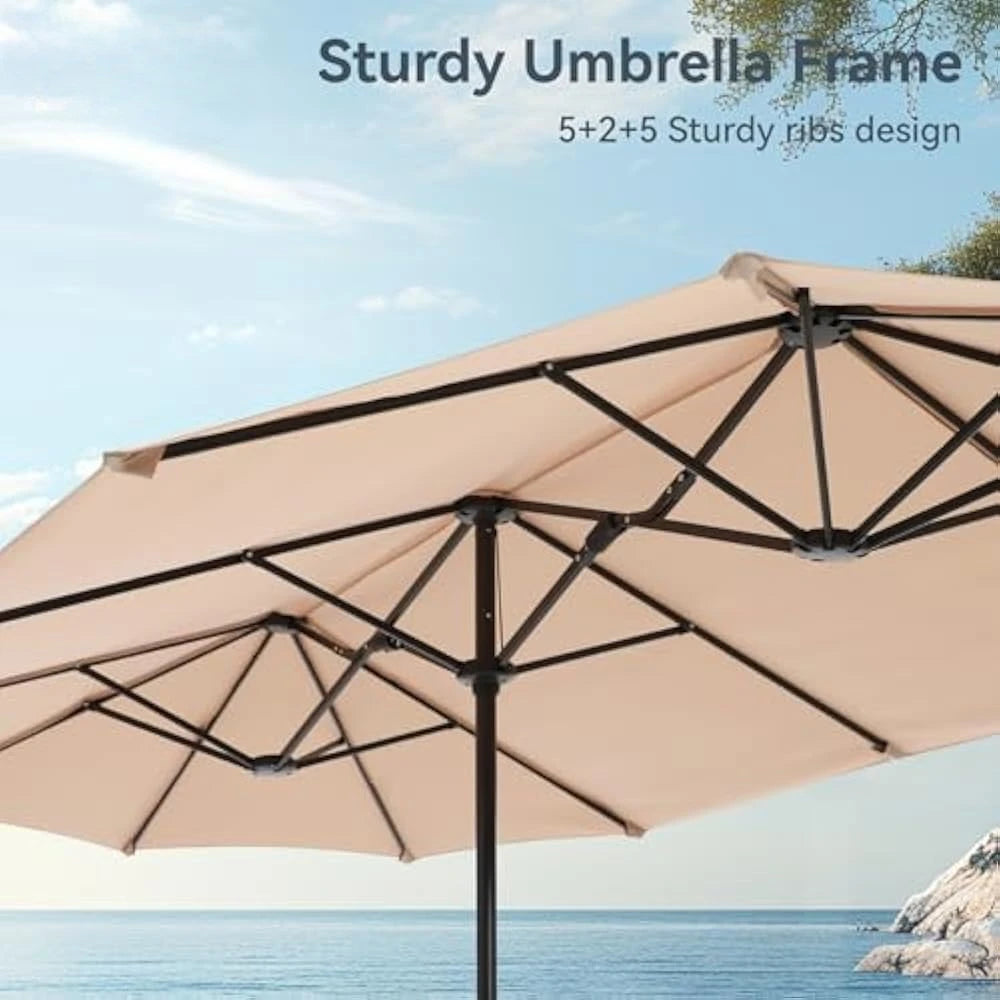 ✅ 13 FT Double-Sided Patio Umbrella – Twin Outdoor Market Umbrella with Crank