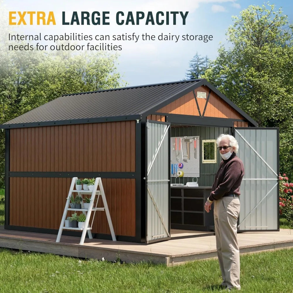 Outdoor Metal Shed 10x12 FT – Lockable, Spacious & Weather-Resistant