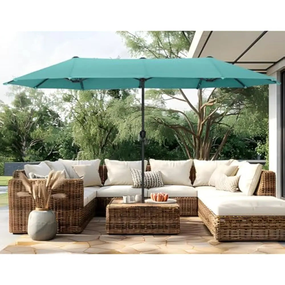✅ 13 FT Double-Sided Patio Umbrella – Twin Outdoor Market Umbrella with Crank