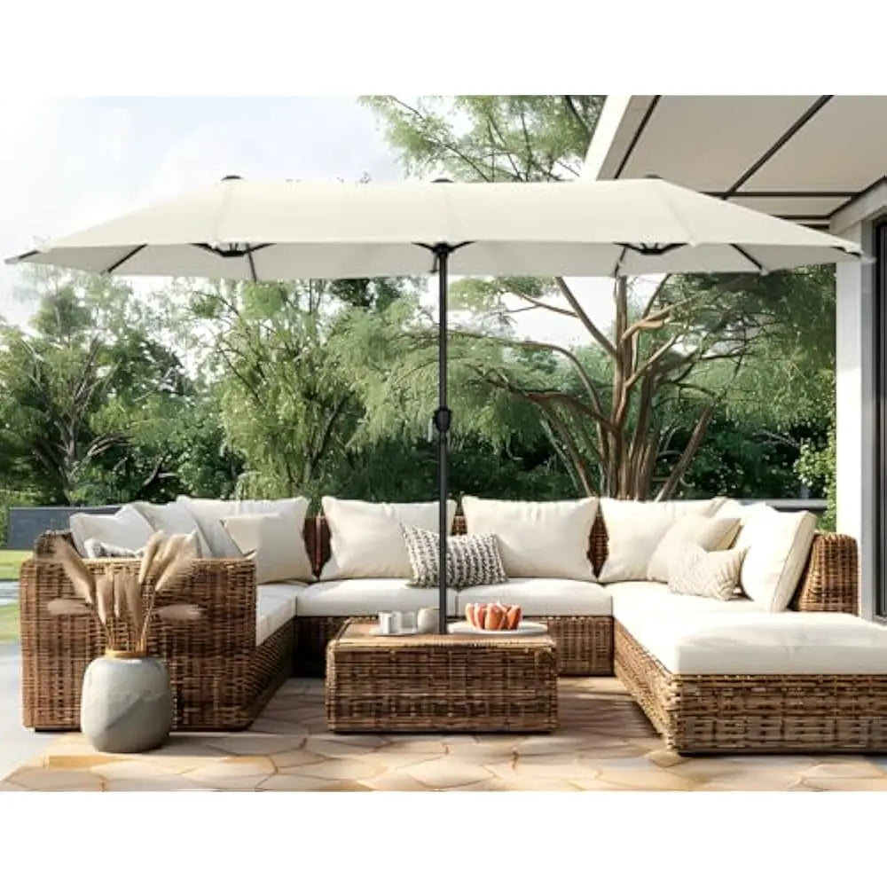 ✅ 13 FT Double-Sided Patio Umbrella – Twin Outdoor Market Umbrella with Crank