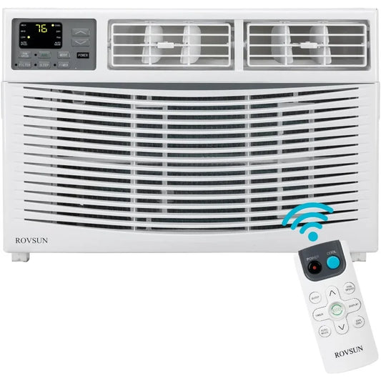 8,000 BTU 3-in-1 Window AC – Cool, Dehumidify & Fan with Remote & Install Kit