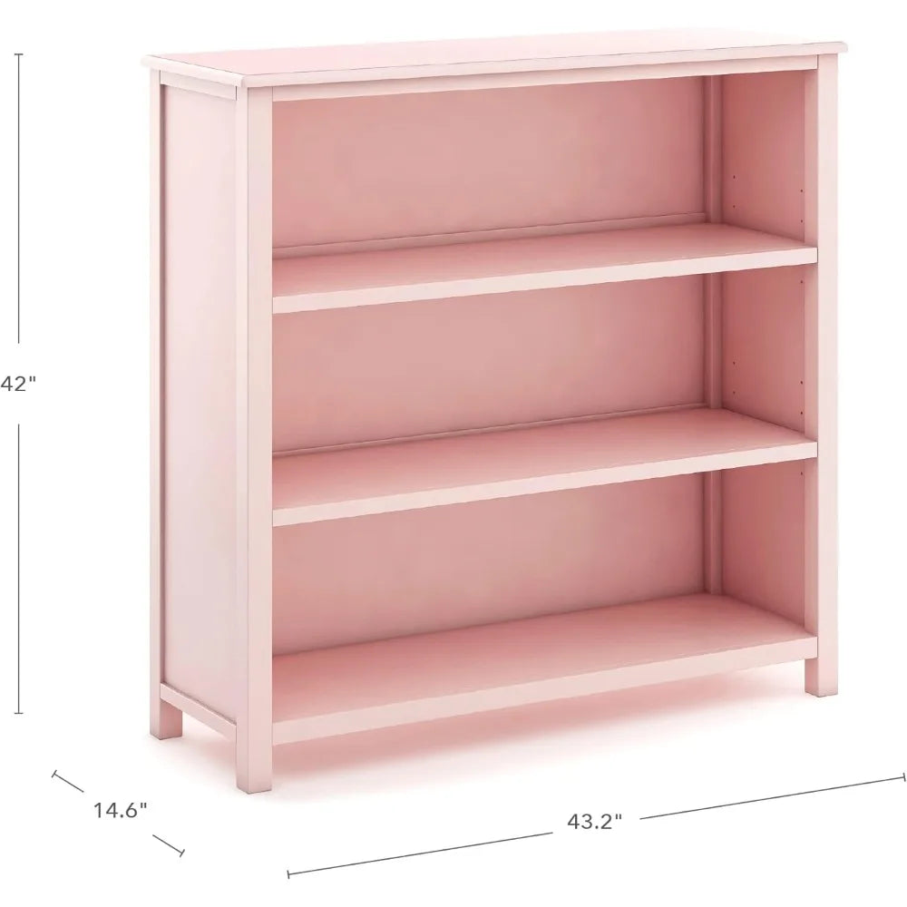 Deluxe Taiga 42" 3-Layer Pink Bookshelf for Kid's Room