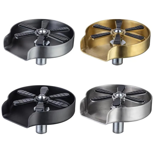 Stainless Steel Cup & Bottle Washer – Sink-Mounted Glass Rinser for Kitchen, Bar, or Café